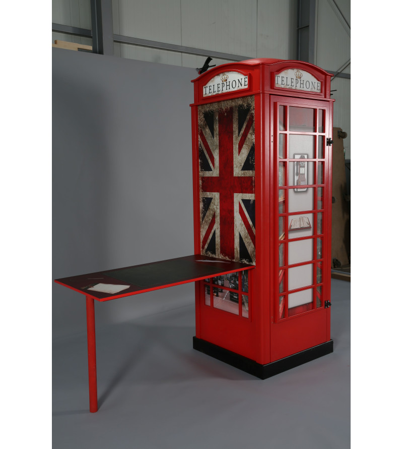 Gaba Red Telephone Booth Wardrobe/Desk