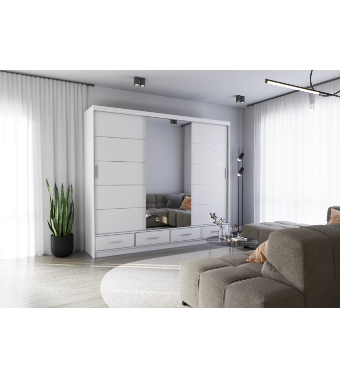 Gaba FLO 250 cm Sliding Door Wardrobe with Mirror