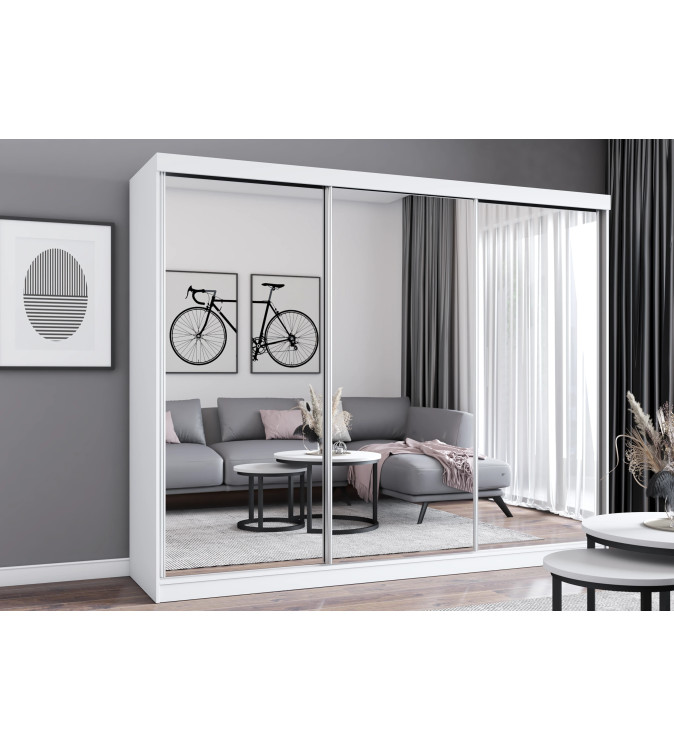 Gaba MI 250 cm Sliding Door Wardrobe with Mirror