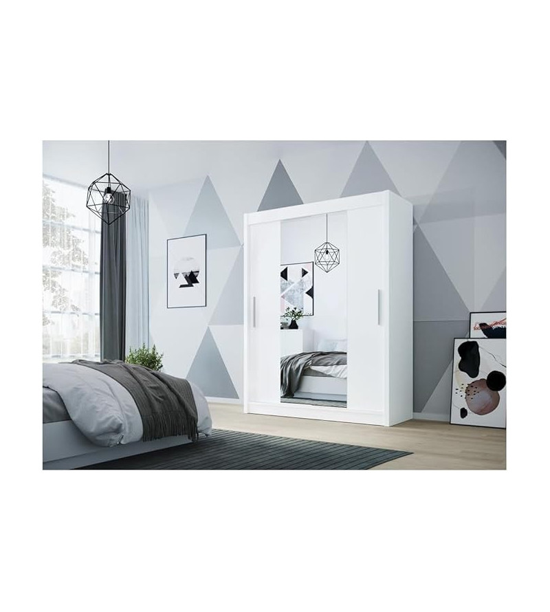 GABA D2 150 cm Sliding Door Wardrobe with Mirror