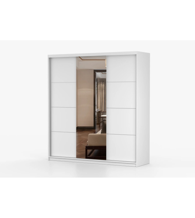 Gaba PO 3D 203 cm Sliding Door Wardrobe with Mirror