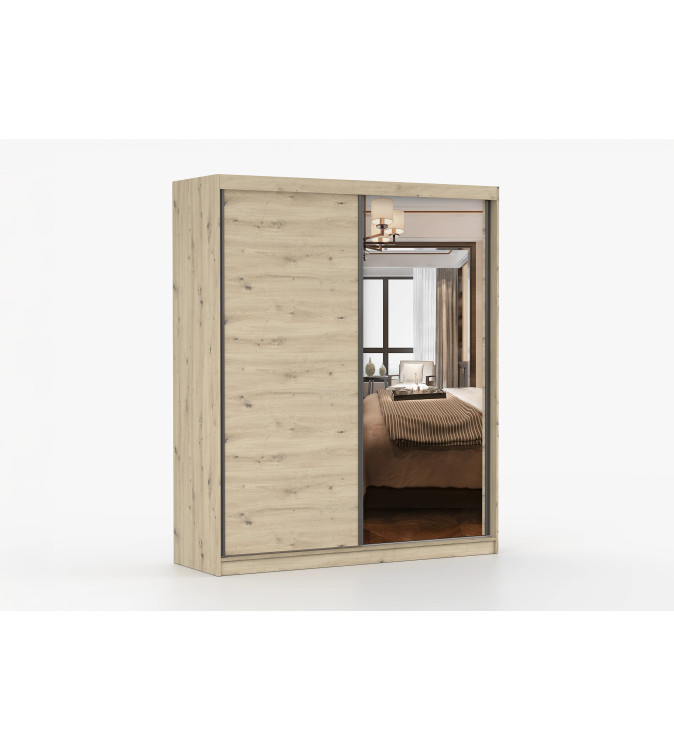Gaba WE 2D 183 cm Sliding Door Wardrobe with Mirror