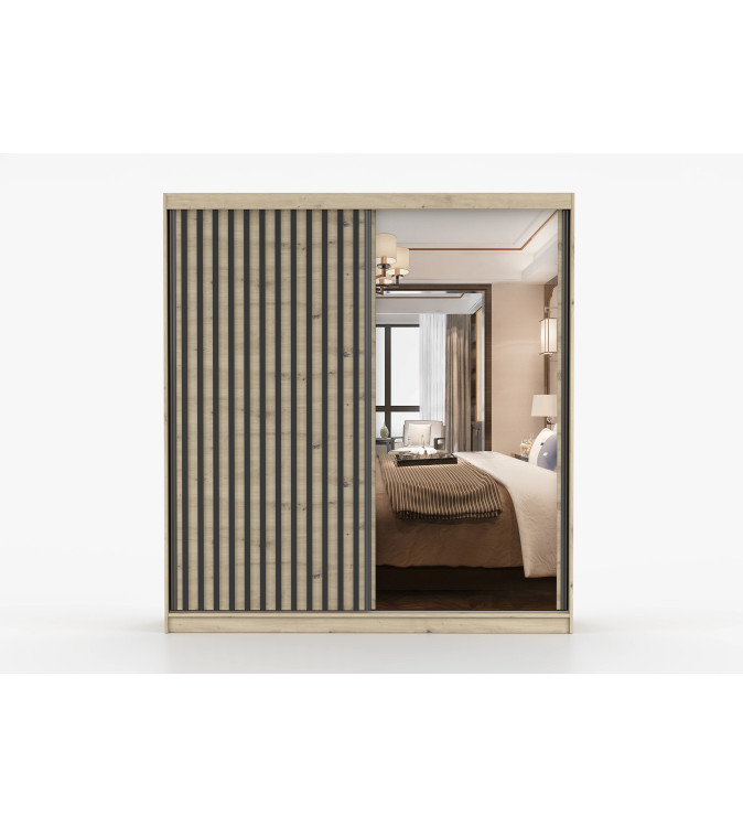 Gaba WE I 2D 203 cm Sliding Door Wardrobe with Mirror