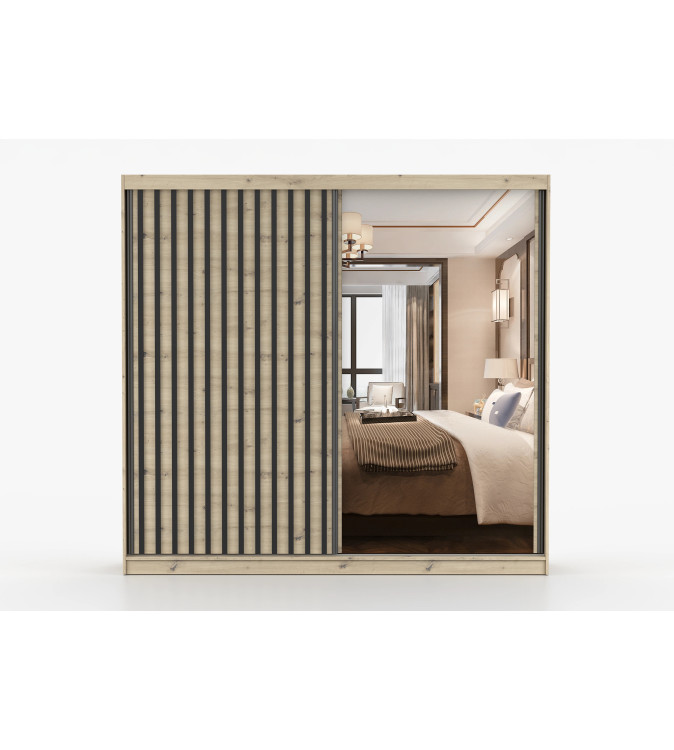 Gaba WE I 2D 233 cm Sliding Door Wardrobe with Mirror
