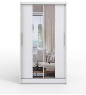 GABA L2 120 cm Sliding Door Wardrobe with Mirror