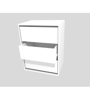 Gaba Sliding Door Wardrobe 3 Drawer Shelving Unit Universal Full White