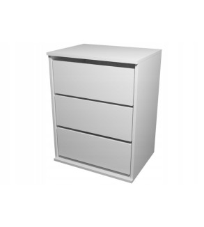 Gaba Sliding Door Wardrobe 3 Drawer Shelving Unit Universal Full White