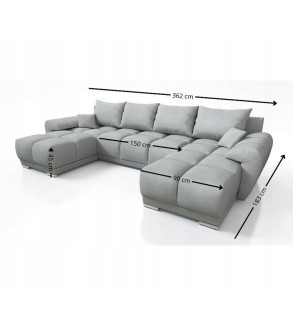 GABA LONDON U-Shaped Corner Sofa Bottle Green Velvet ( 37 )