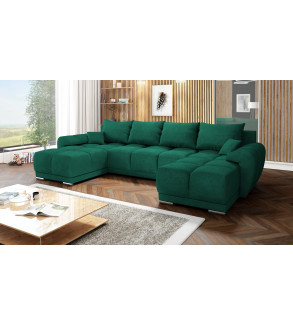 GABA LONDON U-Shaped Corner Sofa Bottle Green Velvet ( 37 )
