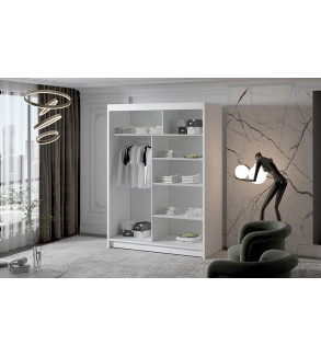 Gaba White Series 180cm Sliding Door Wardrobe Full White