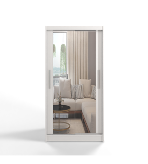 GABA C7 100 cm Sliding Door Wardrobe with Mirror