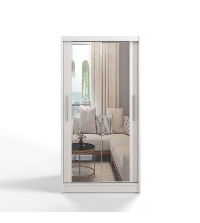 GABA C7 100 cm Sliding Door Wardrobe with Mirror