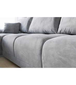 GABA LONDON L-Shaped Universal Corner Sofa Light Grey Matt Velvet ( 85 )
