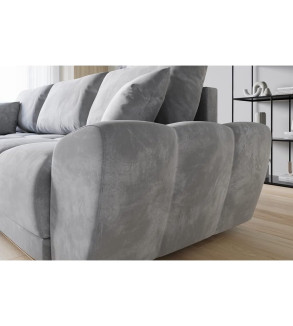 GABA LONDON L-Shaped Universal Corner Sofa Light Grey Matt Velvet ( 85 )