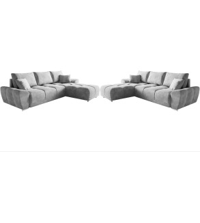 GABA LONDON L-Shaped Universal Corner Sofa Light Grey Matt Velvet ( 85 )