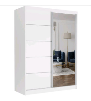 Full White 150cm Sliding Door Wardrobe