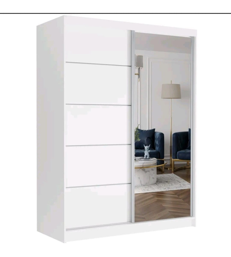 Full White 150cm Sliding Door Wardrobe