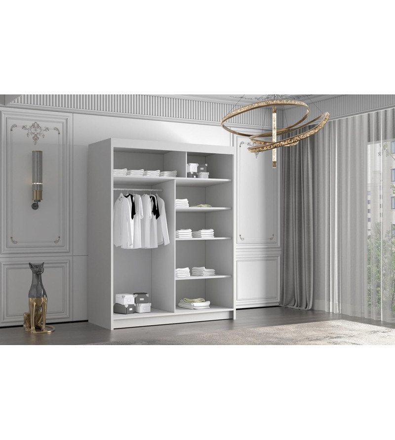 Full White 150cm Sliding Door Wardrobe