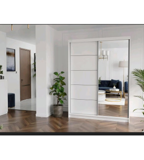 Full White 150cm Sliding Door Wardrobe
