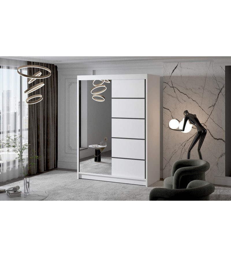 GABA MI3 150 cm Sliding Door Wardrobe with Mirror