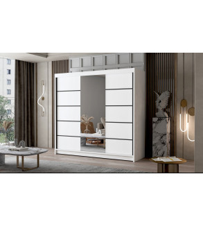 GABA PA6 200 cm Sliding Door Wardrobe with Mirror