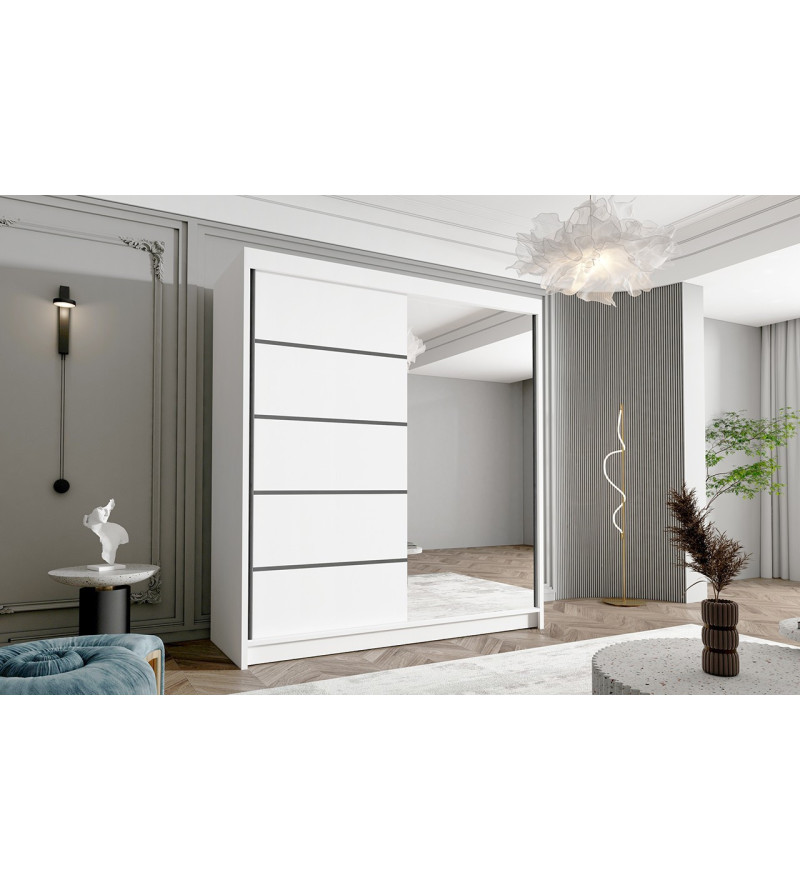 GABA HU3 180 cm Sliding Door Wardrobe with Mirror