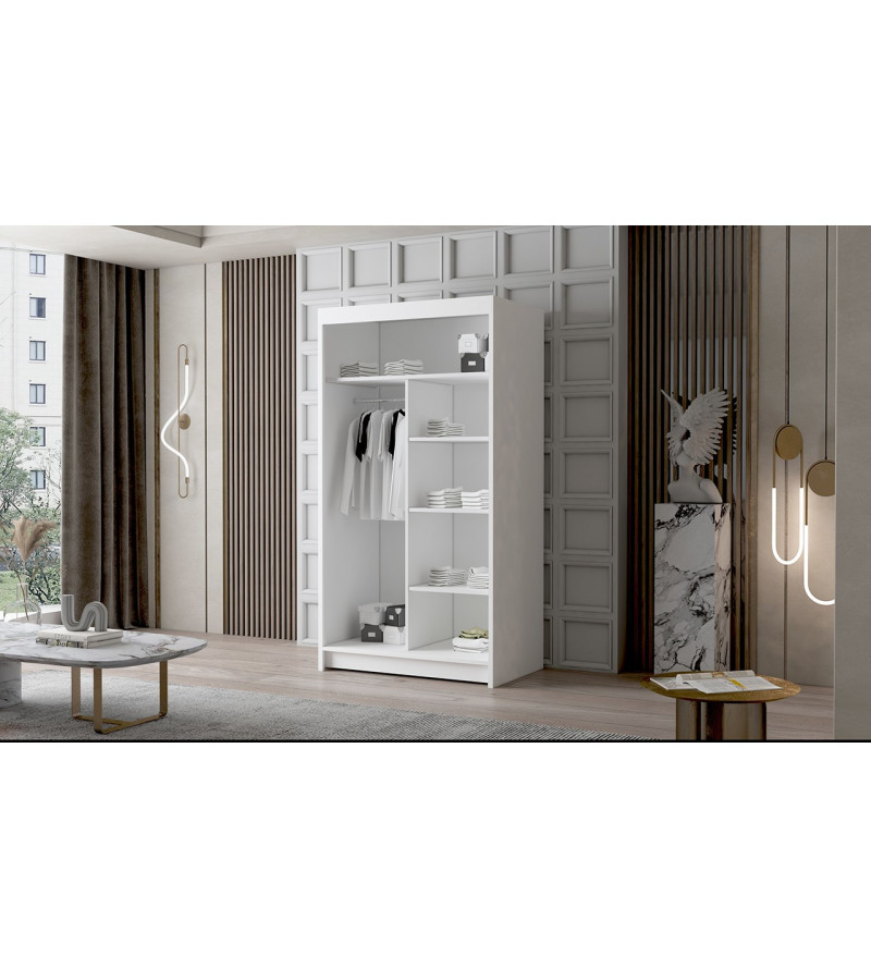 GABA LV3 100 cm Sliding Door Wardrobe with Mirror