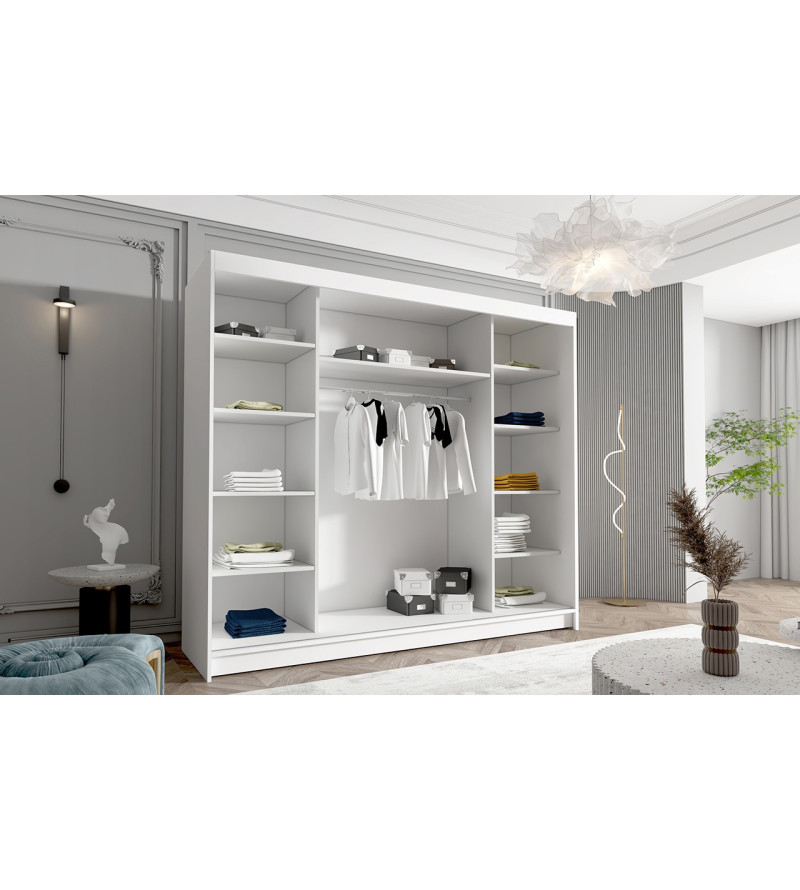 GABA DA6 250 cm Sliding Door Wardrobe with Mirror