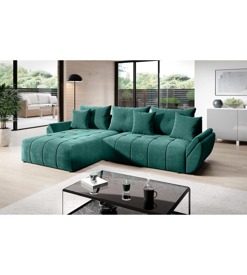 GABA VIGO VELVET L-Shaped Universal Corner Sofa Bed