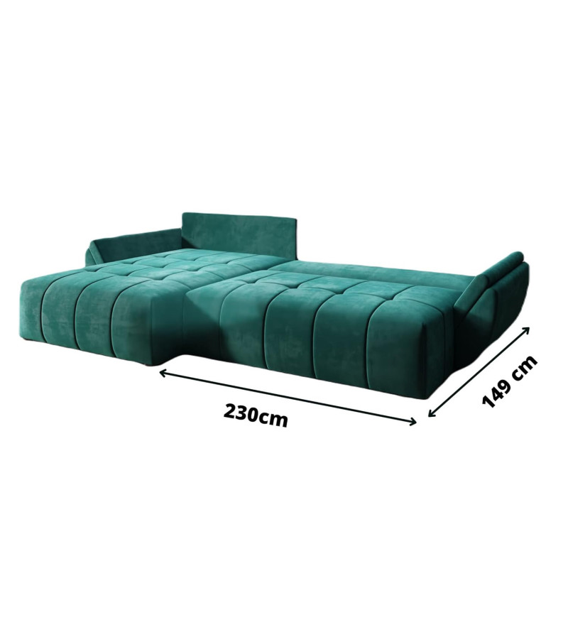 GABA VIGO VELVET L-Shaped Universal Corner Sofa Bed