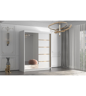 GABA FO3 150 cm Sliding Door Wardrobe with Mirror