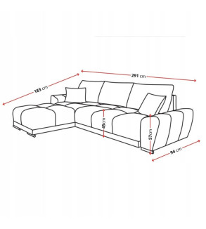 GABA LONDON L-Shaped Universal Corner Sofa Light Grey Matt Velvet ( 85 )