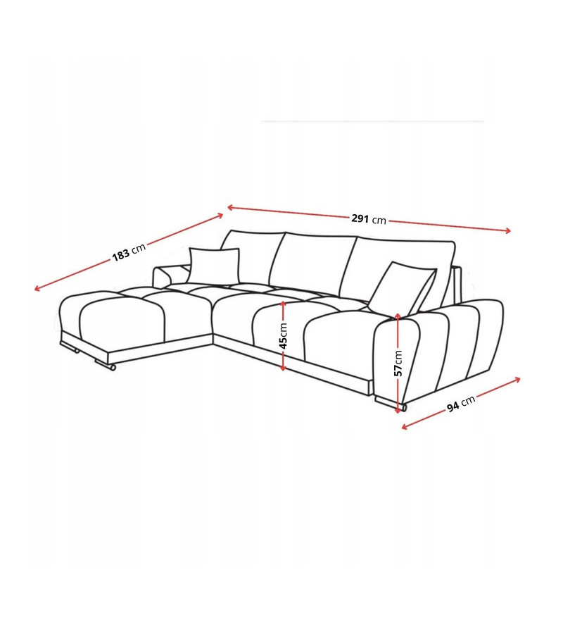 GABA LONDON L-Shaped Universal Corner Sofa Light Grey Matt Velvet ( 85 )