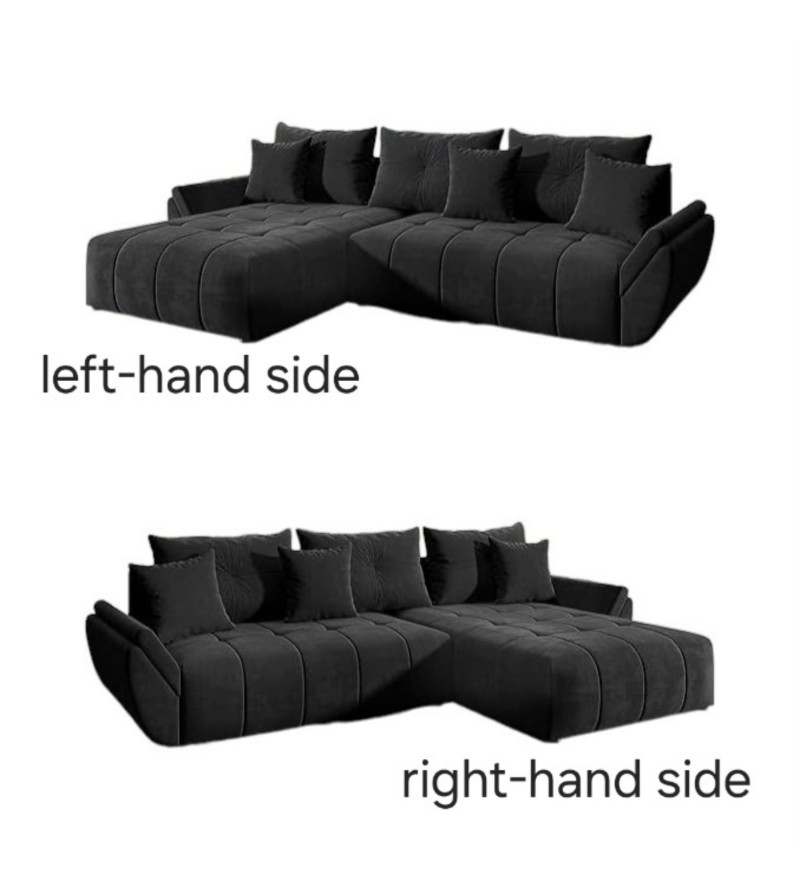 GABA VIGO VELVET L-Shaped Universal Corner Sofa Bed
