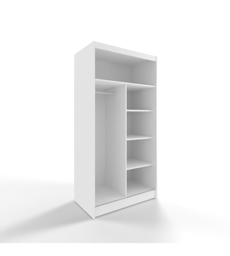 GABA Full Mirror 100 cm Sliding Door Wardrobe with Mirror