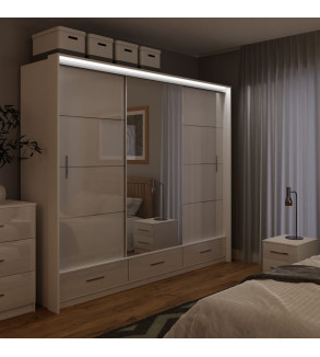 GABA PREMIUM MARS 250 cm Sliding Door Wardrobe with Mirror