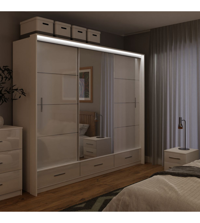 GABA PREMIUM MARS 250 cm Sliding Door Wardrobe with Mirror