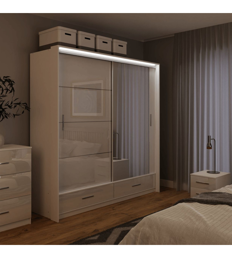 GABA PREMIUM MARS 200 cm Sliding Door Wardrobe with Mirror