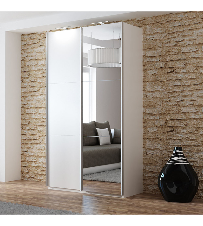GABA PREMIUM V1 120 cm Sliding Door Wardrobe with Mirror