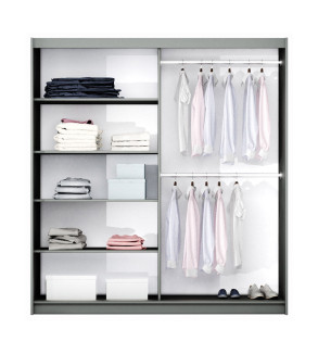 GABA PREMIUM V1 200 cm Sliding Door Wardrobe with Mirror