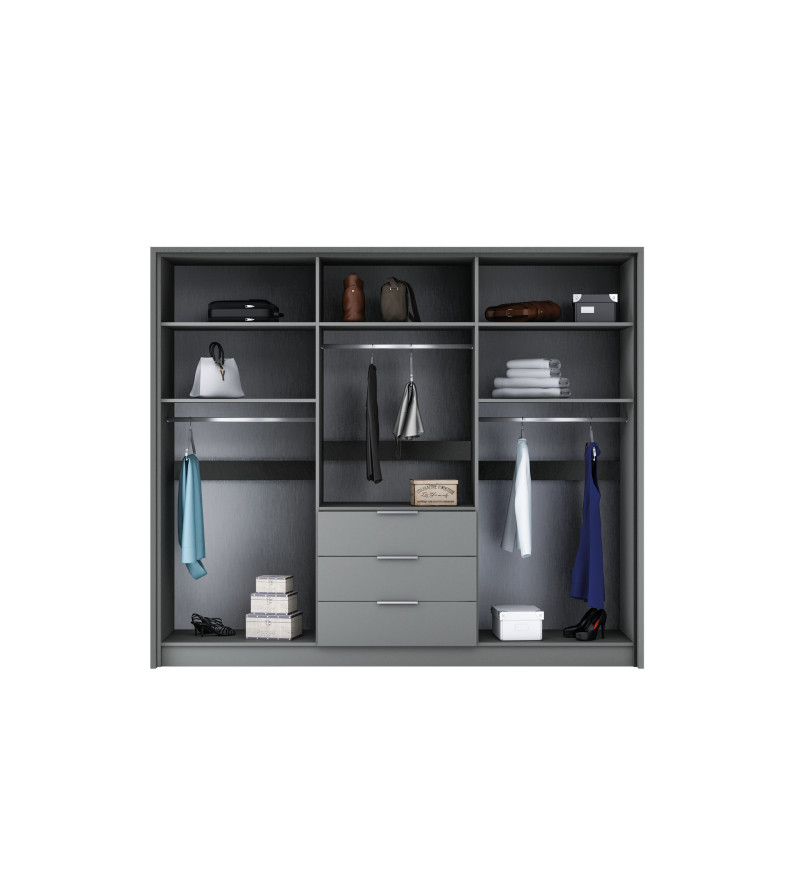 GABA BK 255 cm Hinged Door Wardrobe