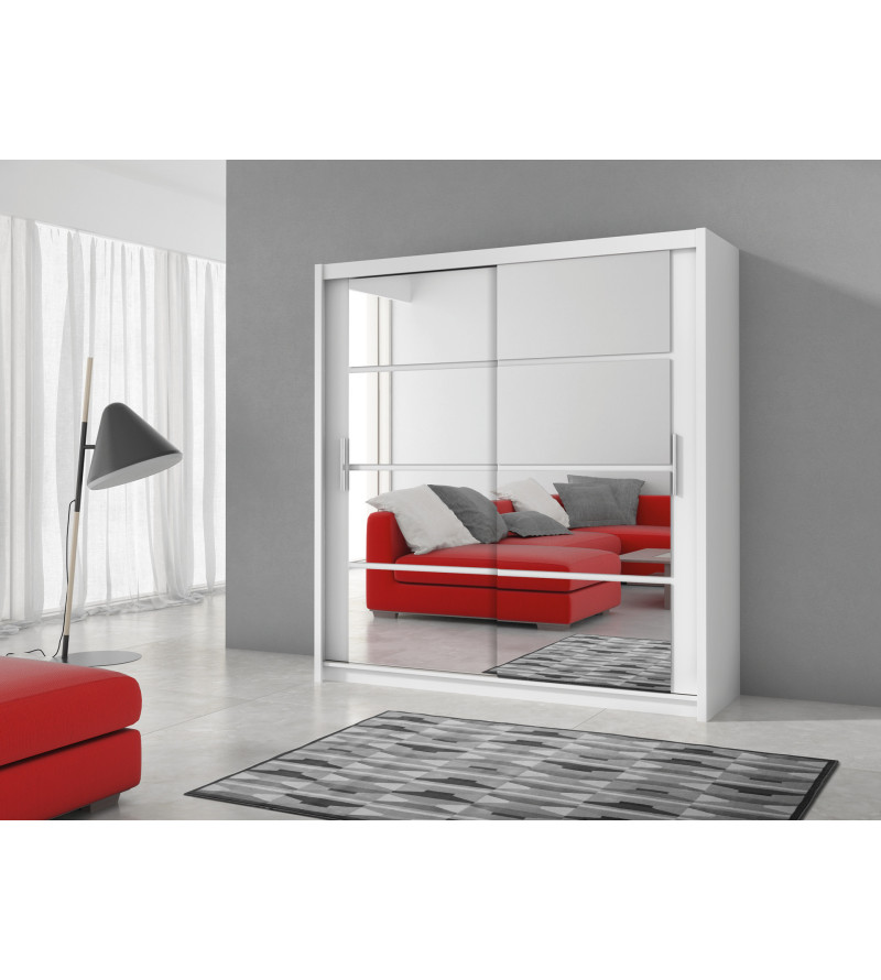 GABA PREMIUM DK 160 cm Sliding Door Wardrobe with Mirror