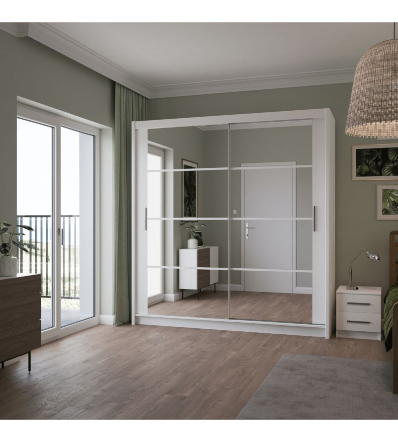 GABA PREMIUM DK 203 cm Sliding Door Wardrobe with Mirror