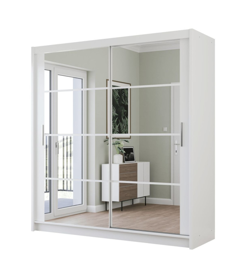 GABA PREMIUM DK 203 cm Sliding Door Wardrobe with Mirror