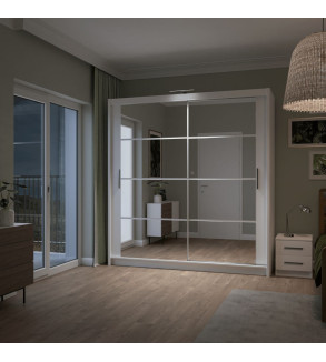 GABA PREMIUM DK 203 cm Sliding Door Wardrobe with Mirror